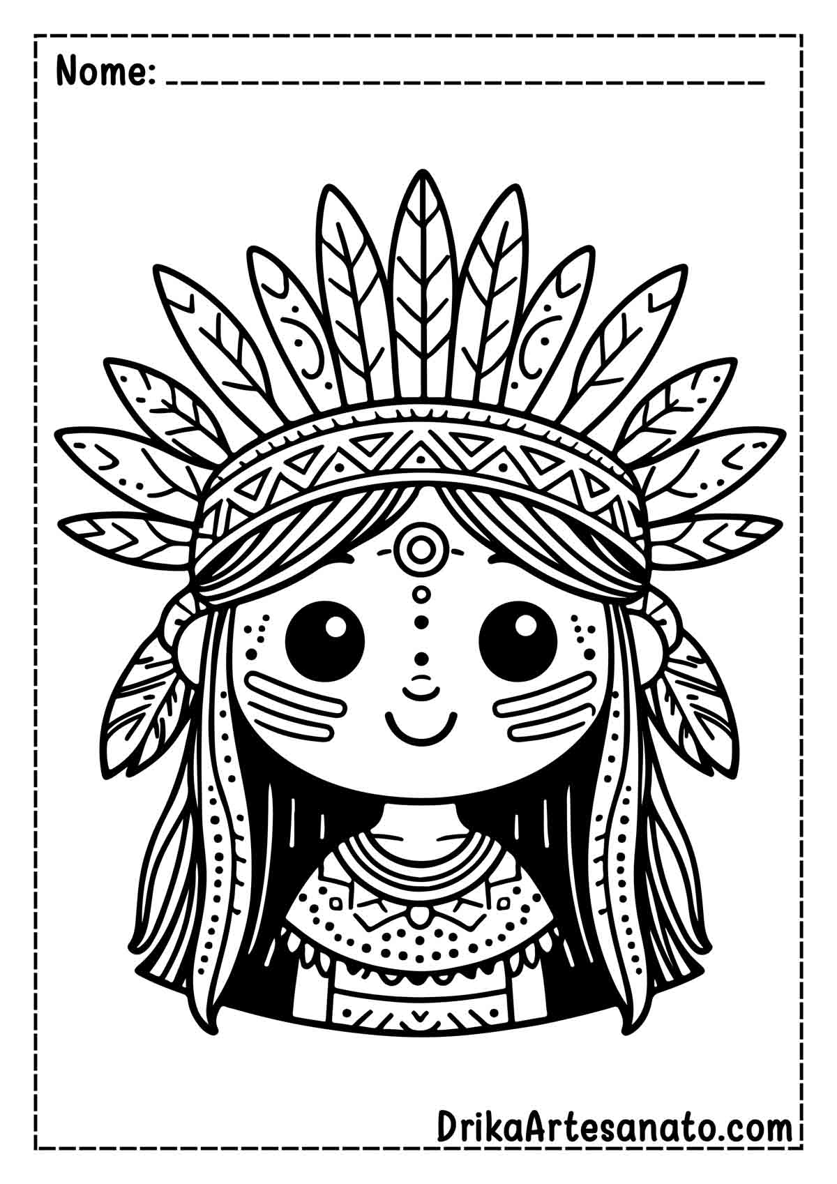 50 Desenhos de Índios para Colorir Grátis em PDF