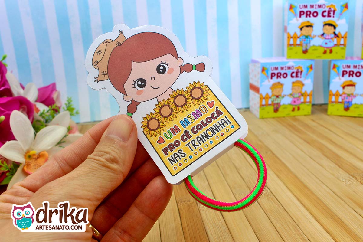 Porta Xuxinha de Cabelo Menina Caipira